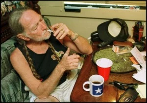 Willie Nelson At Home In Texas Willie Nelson smoking marijuana at home in Texas